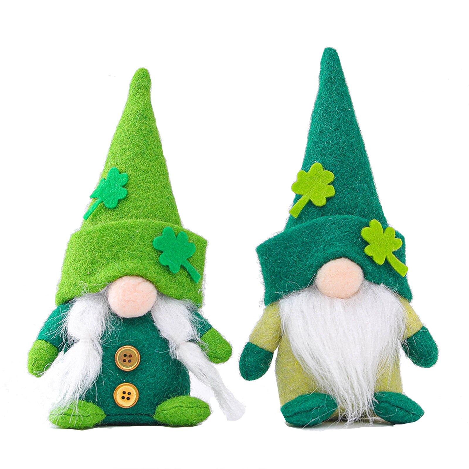Poupée sans visage lot de 2 St.Patrick décorations de jour Gnome Tomte fait à la main lutin irlandais Nisse maison fête bricolage décorations
