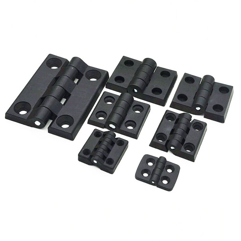 2 Pcs Plastic Hinge Electric Box Cabinet Door Hinge Chassis Black Nylon Hinge ABS Hinge for Furniture Hardware