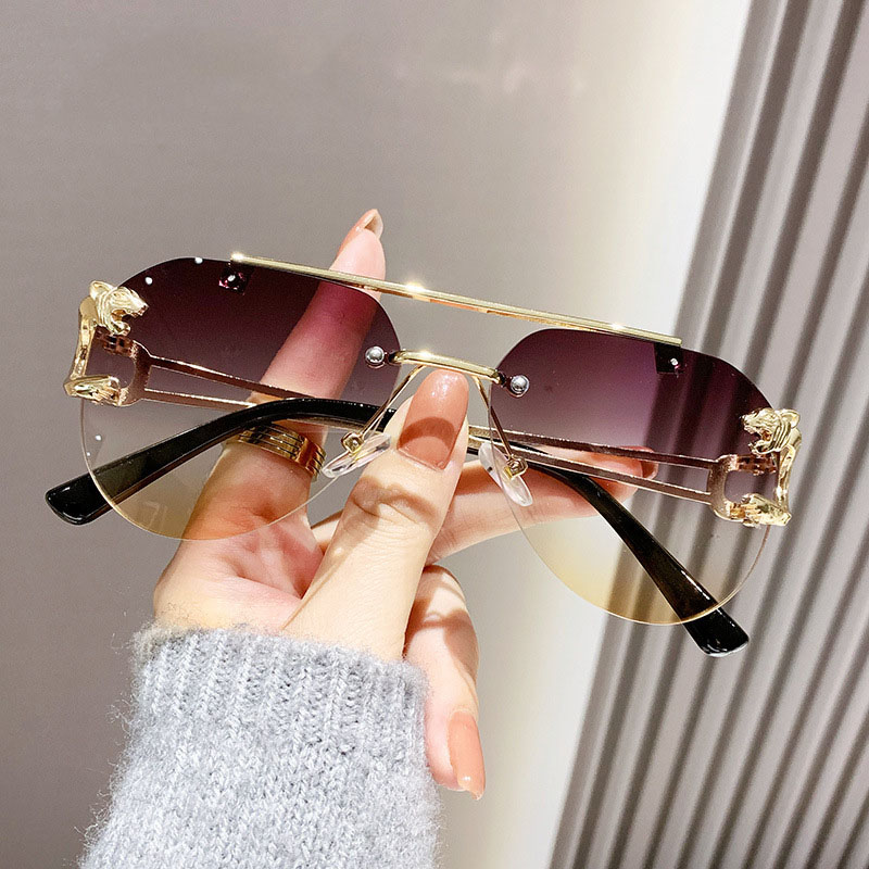 Bezramkowe designerskie okulary przeciwsłoneczne damskie modne luksusowe modne okulary przeciwsłoneczne męskie okulary w stylu vintage Lentes De Sol Mujer Lunette Soleil Femme