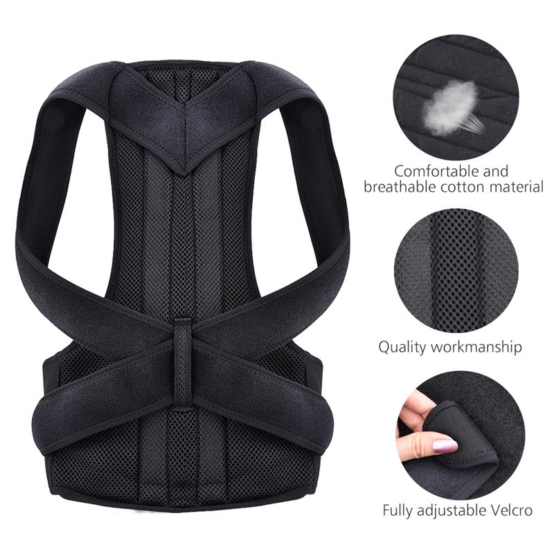 Lichtgewicht Back Brace Houding Corrector Volledige Back Ondersteuning Riemen Voor Opluchting Terug Schouder Lumbale Pijn Brace Wervelkolom Ondersteuning Riem
