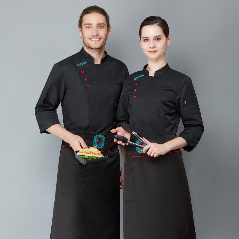 Yhtenäinen ravintola kokin vaatteet pitkähihainen syksy ja talvi hotellikeittiö kokki työvaatteet ravintola kakkukauppa ateria