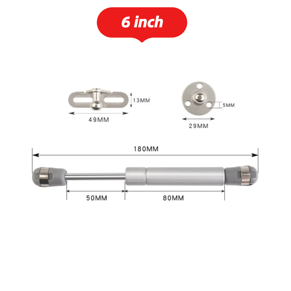 Ressorts à gaz 100N de 6/8 pouces, Supports de levage, charnières à fermeture douce, couvercle de porte d'armoire de meubles, séjour pour boîte de rangement: 1 Pouce / WHITE