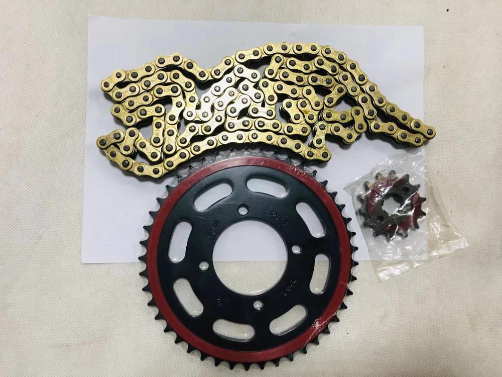 JYM125 YBR125 YBZ125 YBE125 YB125S Roller Motorcycle Chain With 41T/43T/45T Front Rear Sprockets