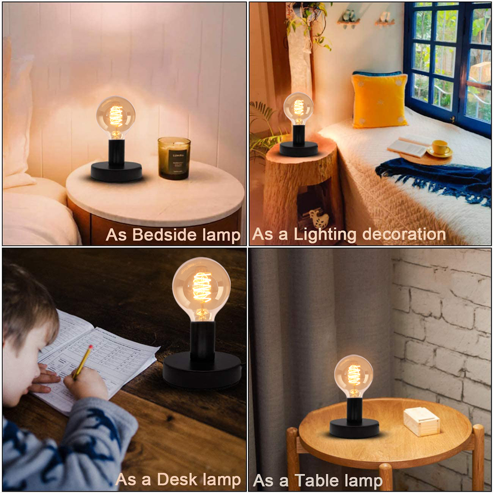 Industriële Vintage Bureaulamp Base 1.8M E27 E26 Socket Lamphouder Edison Tafel Lampen Nordic Metalen Tafel Base Plafond lamp