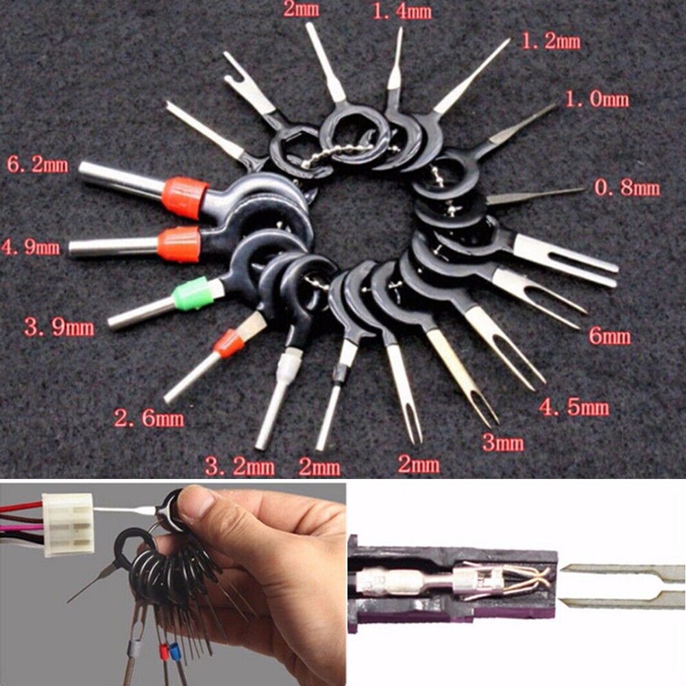 26Pcs Automotive Plug Terminal Remove Tool Set Car Terminal Removal Tool Wire Plug Connector Extractor Puller Release Pin