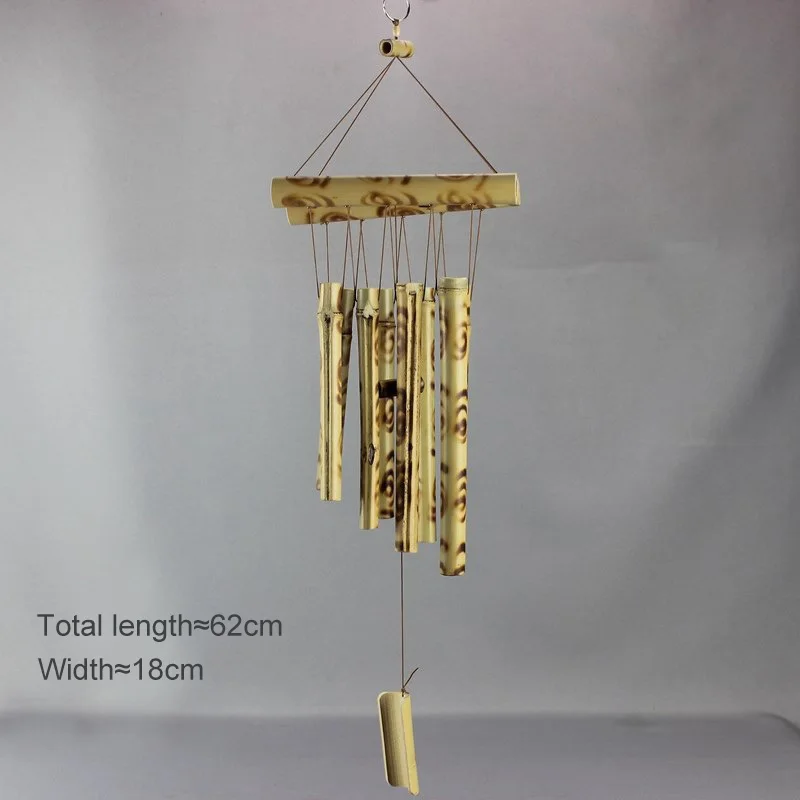 Handmade Tubes Bamboo Bell Natural Wind Chimes Indoors Pendant Balcony Home Hotel Decor Outdoor Yard Garden Windchime Crafts: Multi-Colored