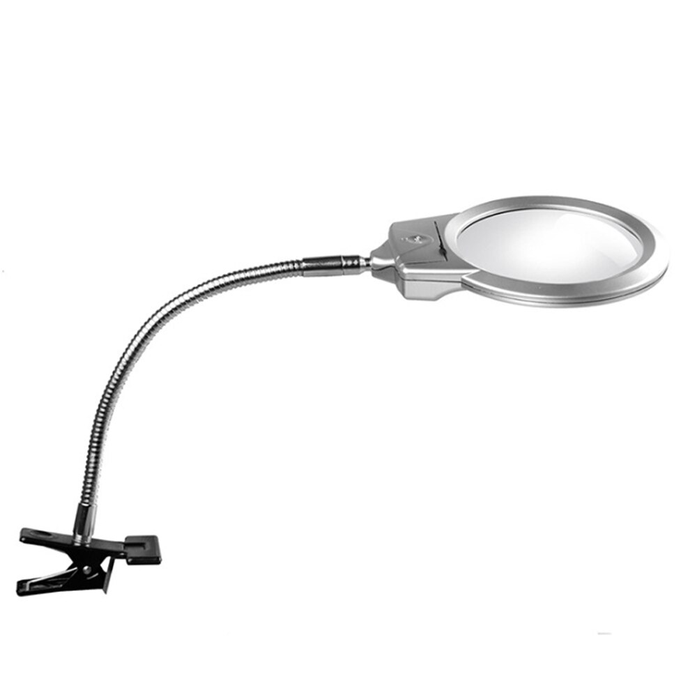 Pro Flexible Hands Free Magnifying Glass Desk Lamp Bright LED Lighted Magnifier Clamp for Reading Diamond Painting Cross Stitch