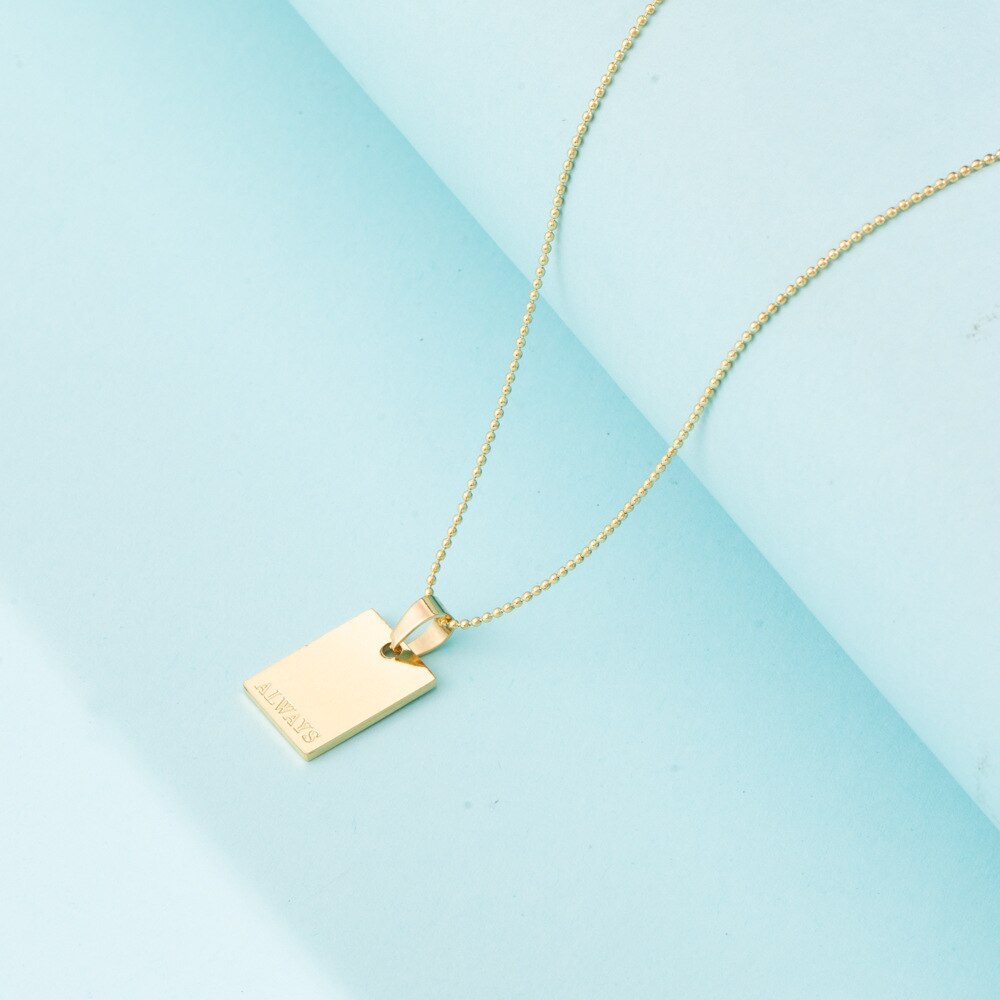 Collier avec pendentif en acier inoxydable pour femmes, couleur or, , accessoire de bijouterie, Alphabet d'amour, bénédiction