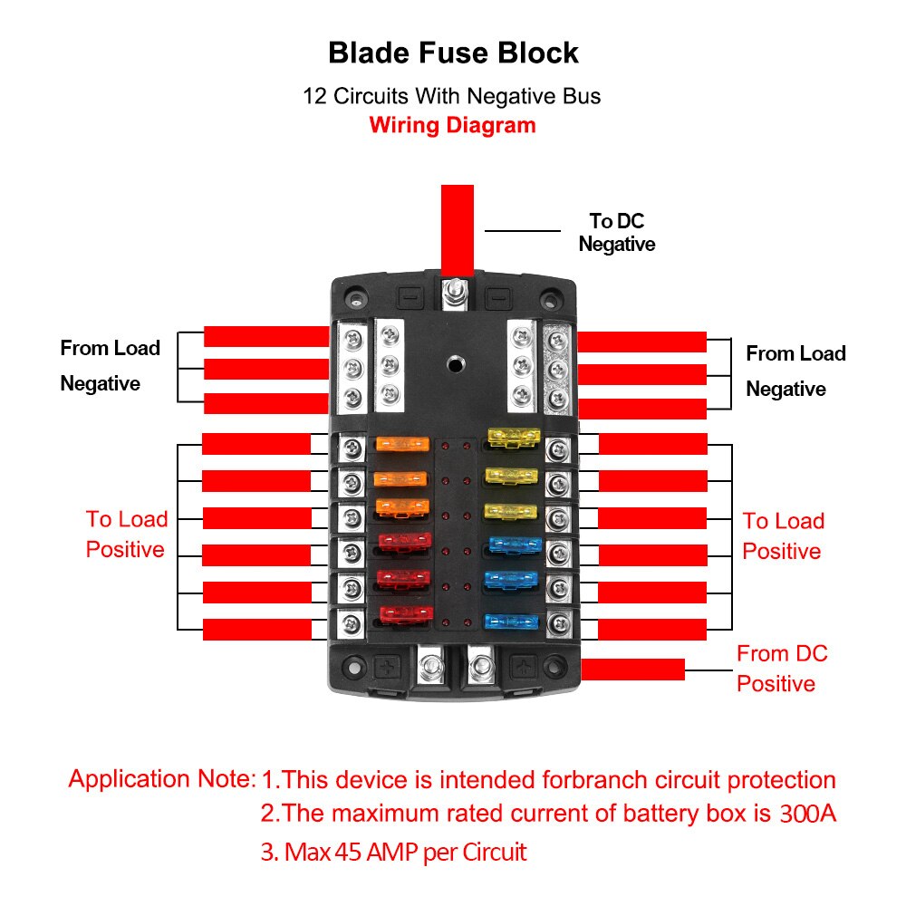 Fuse Box Holder Plastic Cover 60V 300A 6 Ways 12 Ways Blade Fuse Block Block & Warning Indicator For Auto Car Marine Trike