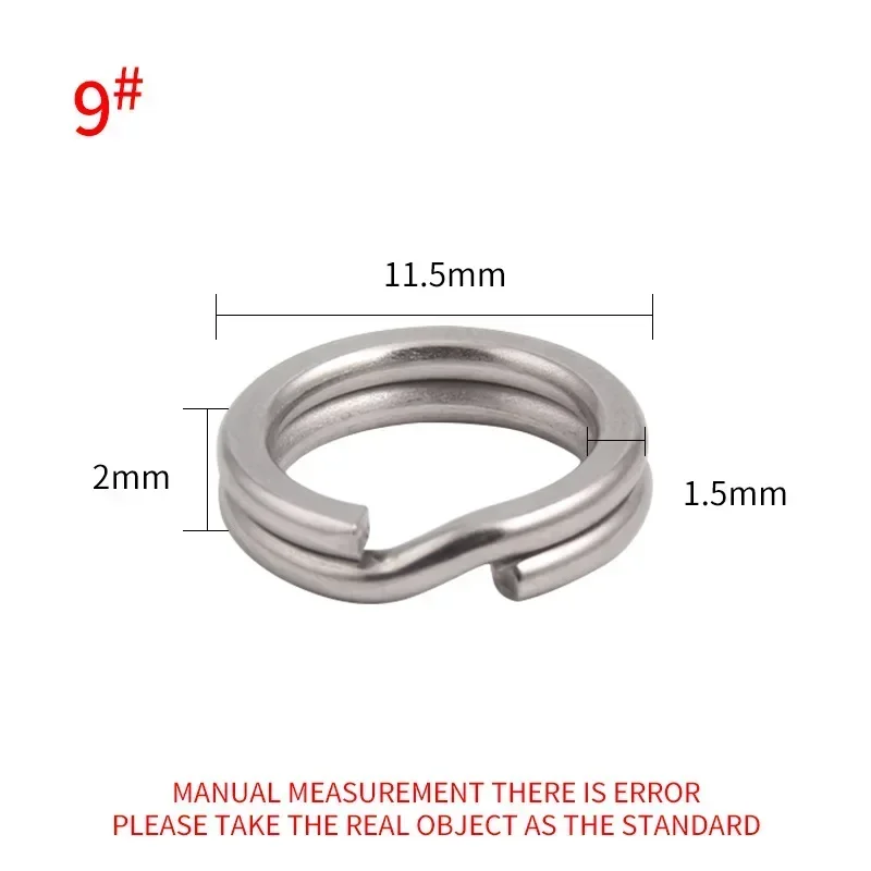 50pcs Split Ring Keyrings Strong Fishing Connectors Snap Rings Stainless Steel Key Chain Links Hooks: Gun Metal