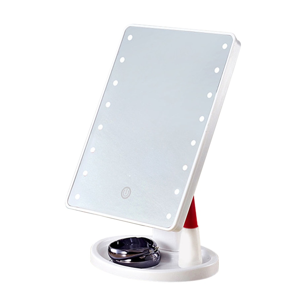 22 led lys touch screen makeup spejl justerbar usb genopladelig oplader skønhed lys justerbar spejl 180 rotation