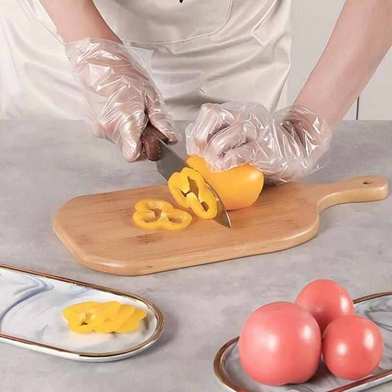 500/100 stk. engangshandsker gennemsigtige engangsplastikhandsker af fødevaregodkendt pe-materiale til pizzagrill, gennemsigtige multifunktionshandsker