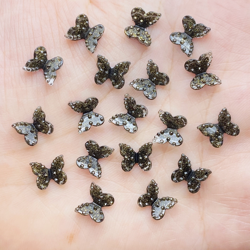 60Pcs Cute Mixed Mini 3D Butterfly Flat Back Resin Cabochons Scrapbooking DIY Jewelry Craft Decoration Accessorie K34: E