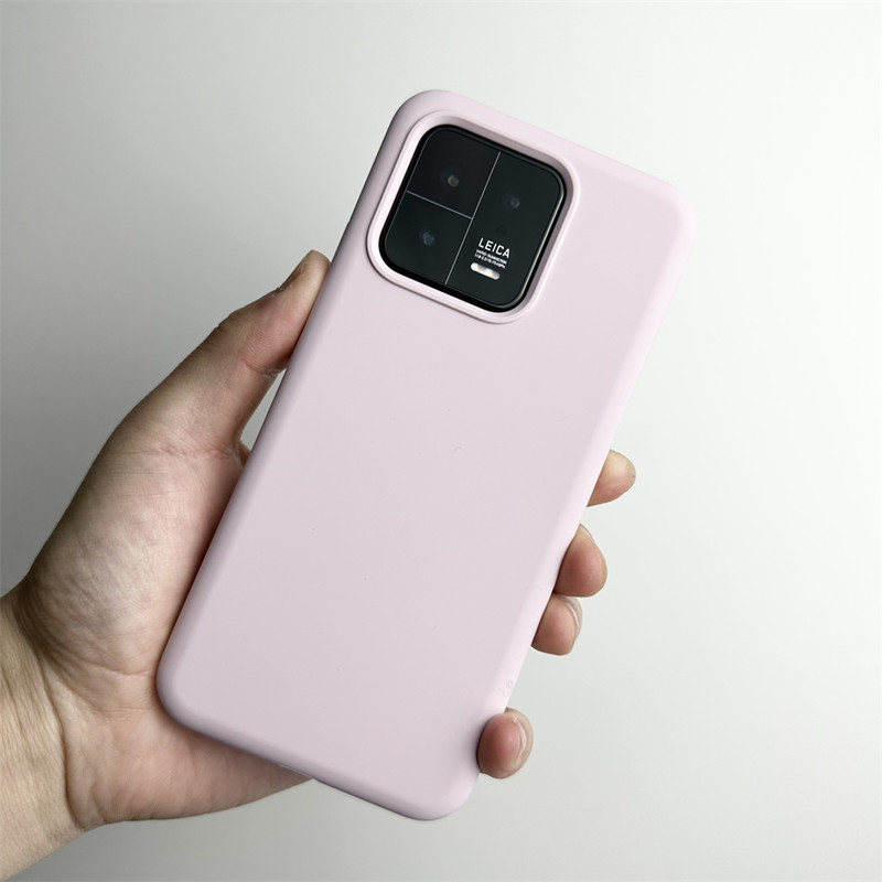 Capa traseira de silicone líquido para xiaomi mi 13 / 13 pro/14/14 pro/15 à prova de choque macio suave capa de telefone de luxo funda: Tecido De Algodão / Rosa