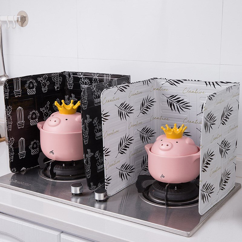 Aluminum Foldable Splatter screen Kitchen Tool Gas Stove Baffle Plate Frying Pan Oil Splash Protection Screen Kichen Accessories