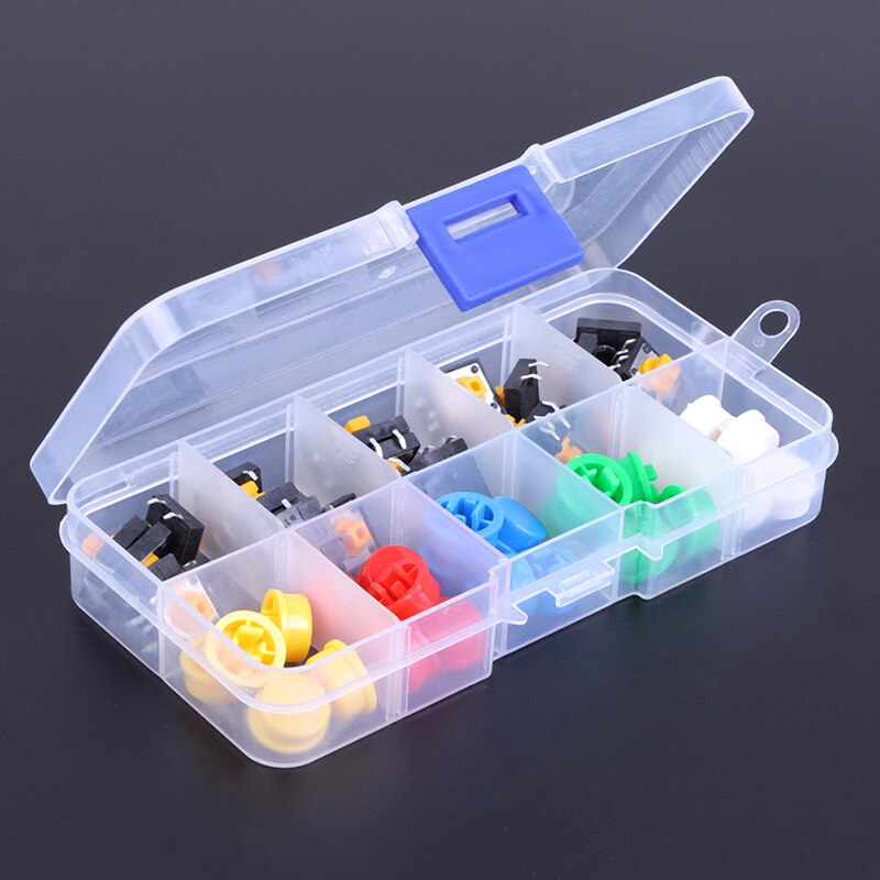 25pcs/pack Smart Electronics Tactile Push Button Switch Momentary Micro Switch Button + Tact Cap 12X12X7.3mm