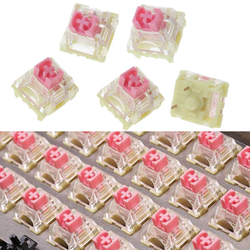 5pcs/pack TTC Pink Mechanical keyboard Switch Pink Gold Contact Switch 3pin 100 Million Lives For Cherry Gateron MX Switch