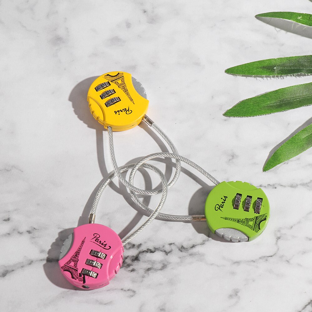 1 Pc 3 Dial Digit Nummer Code Hangslot Mini Mechanische Cijferslot Veiligheid Reizen Koffer Safe Lock Bagage Lock Van gym