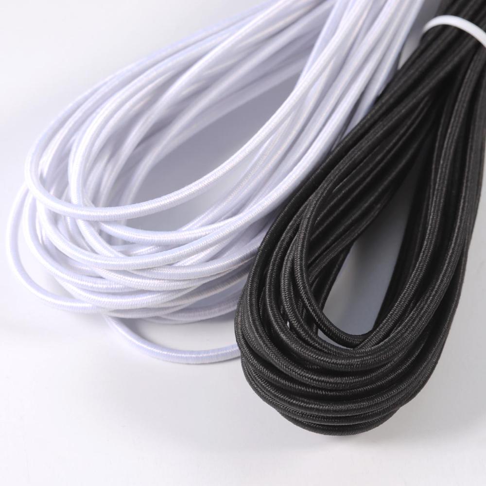 5/10/15m 1-3mm Latex Polyester Mouth Mask Round Elastic Band Mask Rope Rubber Band String Mask Ear Cord for DIY Mask