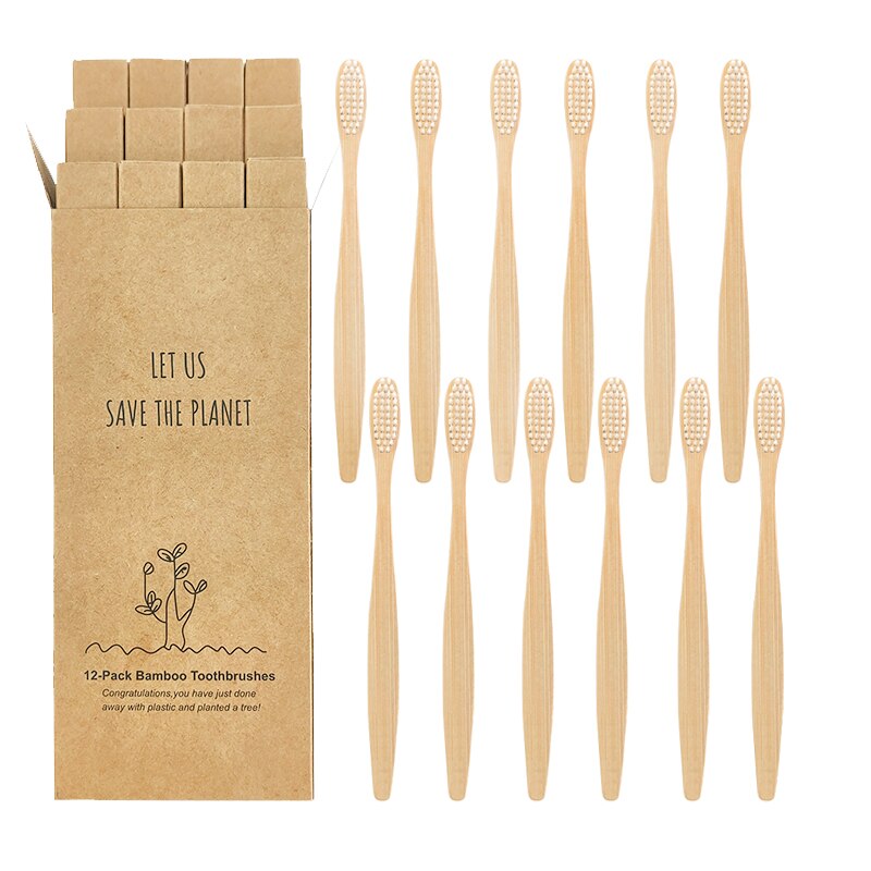 Eco-friendly Bamboo Toothbrush Eco Friendly Wooden Tooth Brush Soft Bristle Tip Charcoal Adults Oral Care Cleaning Teeth Brushes
