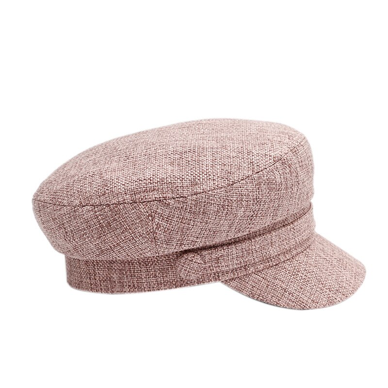 Boina de algodón transpirable para mujer, gorro plano octogonal informal, 036: pink