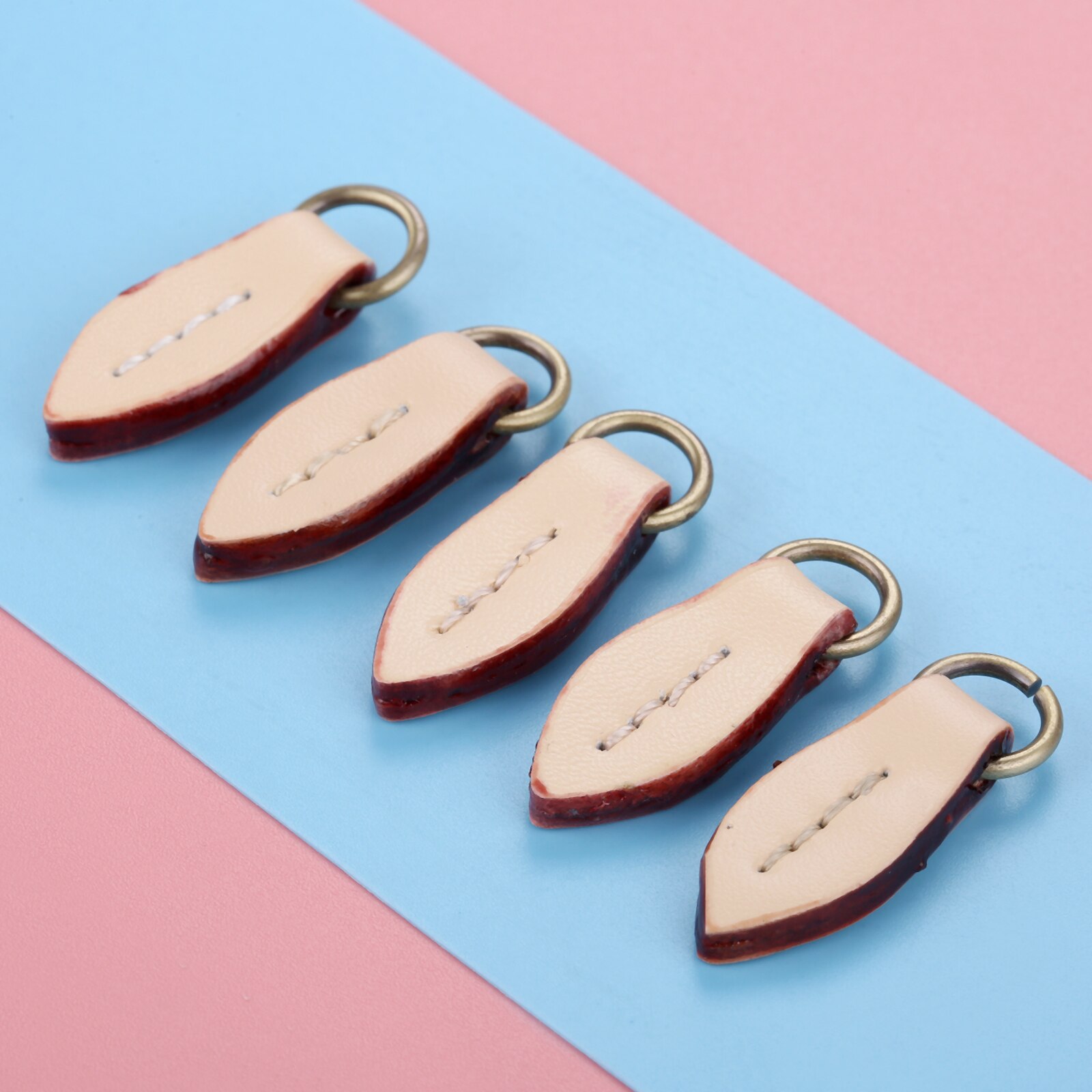 5Pcs 33*11mm Zipper Pullers Tree Leaf Shape Leather Zipper Pull Zipper Puller Replacement for Sewing Crafts Fasteners 11Color: Yellow