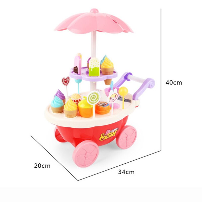 Boodschappen Speelgoed Mini Trolley Meisje Snoep Auto Ijs Winkel Supermarkt Kinderen Huis Speelgoed Verlichting Speelgoed Auto Cadeau Speelgoed Muziek