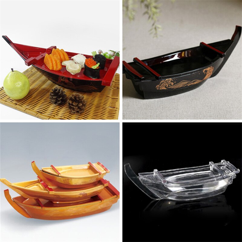 Black SUSHI BOAT sashimi boat dry ice cooking boat ABS salmon plate sashimi plate Japanese cooking Dragon Boat container