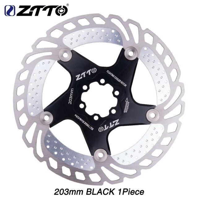 Ztto mtb køleskive mountainbike downhill flydende bremseskive seks søm flydende bremseskiver 140/160/180 / 203mm kølerotor: 203mm- sorte