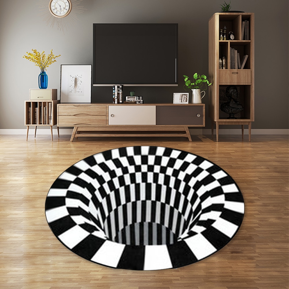 3D Illusion Rug Print Optical Illusion Areas Rug Carpet Floor Pad Non-slip Doormat Mats for Home Decor