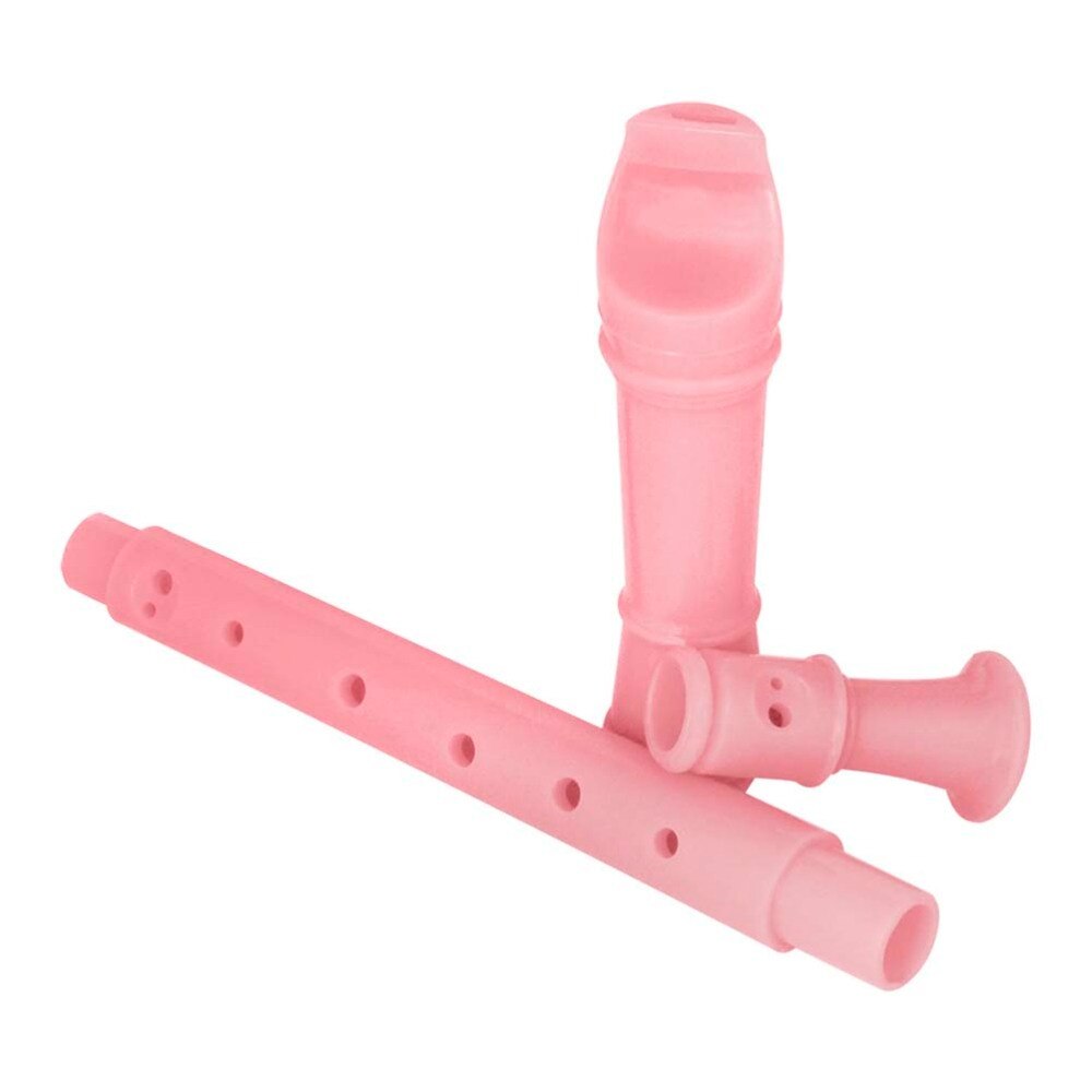 ABS Descant Recorder Flute Beginner Children Music Playing Wind Instruments (Pink)