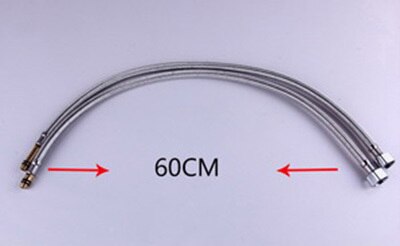 40/5060/ 80/100/150cm Water heater inlet pipe length 304 stainless steel faucet plumbing hose Double screw pipe: 60CM