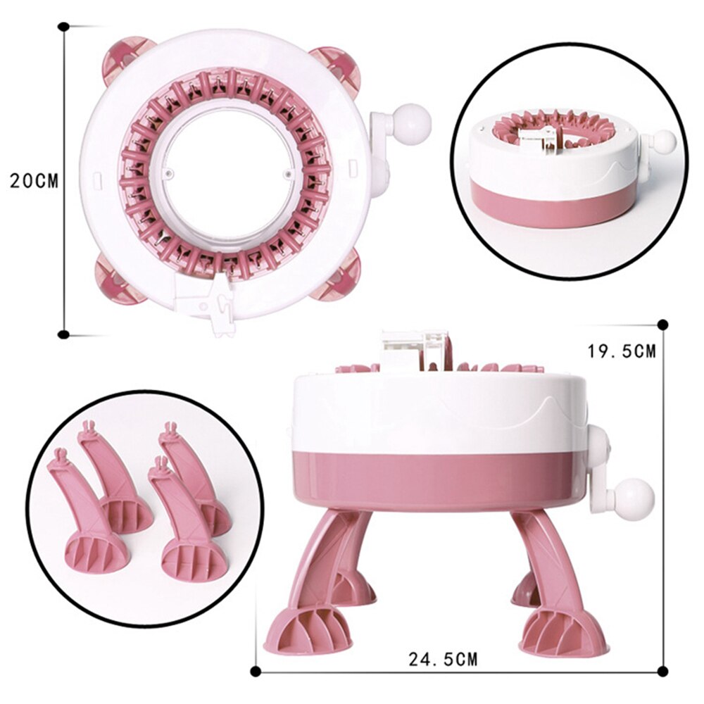 Máquina de tejer manual para adultos, telar de lana práctico, bufanda de mano, suéter, herramientas de tejer, accesorio de costura
