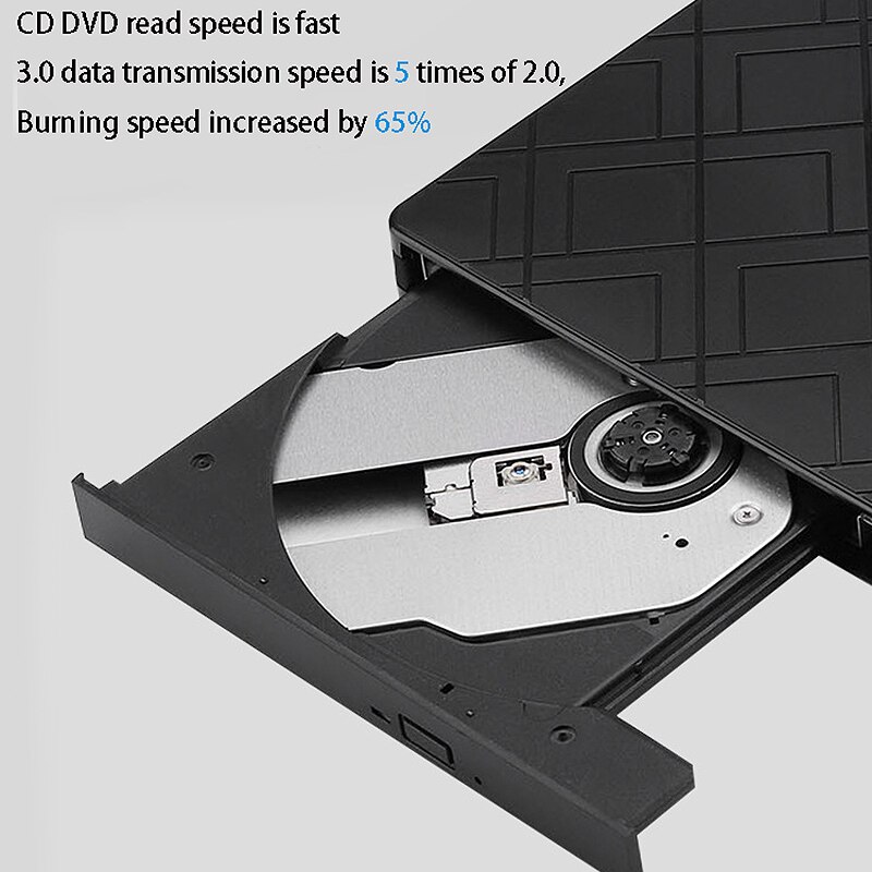 Usb 3.0 eksternt cd dvd-drev, bærbar cd/dvd-drev optager, til alt-i-en/notebook/stationær computer