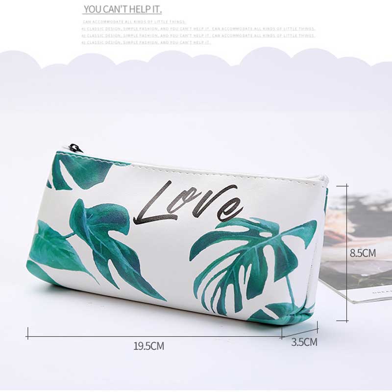 Kawaii Green Turtle leaf leather Pencil Case Estuches School Pencil Box Pencilcase Pencil Bag School Supplies Stationery