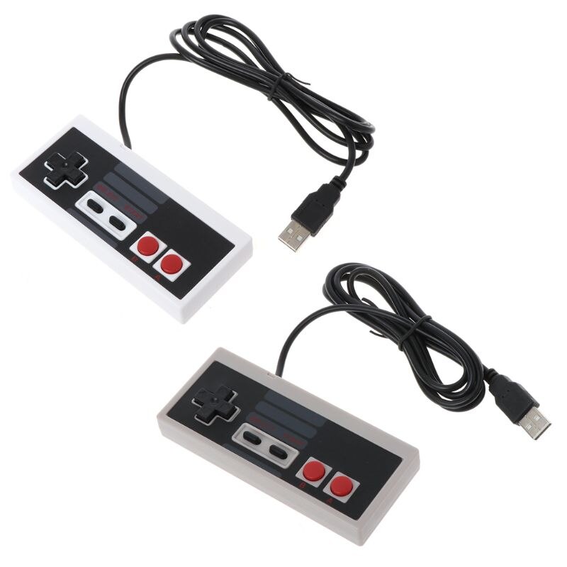 USB Gaming Controller Plug-Play Plastic Black+Gray for NES PC Windows