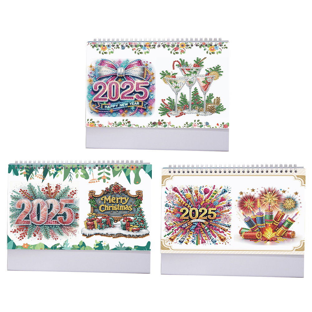 Specialformad diamantkalender för skrivbordet 5d gör-det-själv diamantkonst bordsdekorationer diamantmålning skrivbordsdekorationer