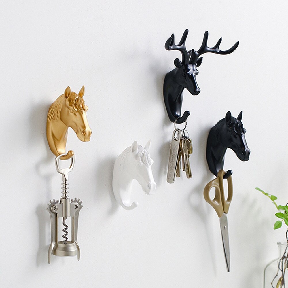 Herten Gewei Muur Hanger Kleren Muur Hanger Zelfklevende Display Rekken Sleutel Hanger Muur Opslag Gewei Hangers