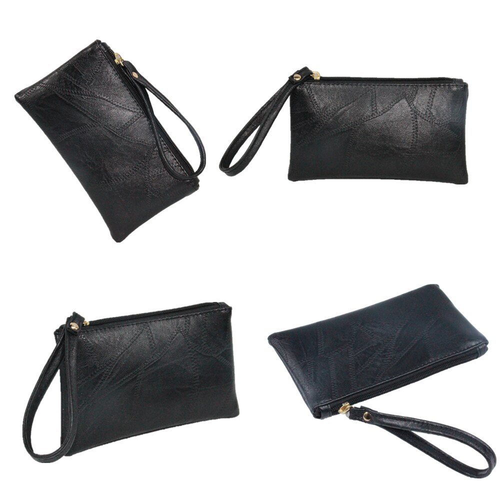 Lralra patchwork heren dames portemonnees pu leren tas rits clutch portemonnee telefoonhouder polsbandje draagbare handtas feest winkelen