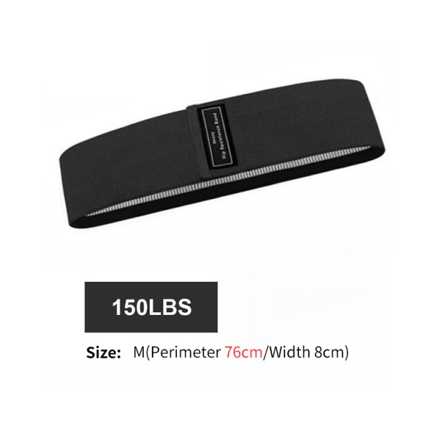 Opaska biodrowa robić jogi z oporem biodrowym lateks antypoślizgowy elastyczny pas robić ćwiczeń i jogi: czarny--150LBS