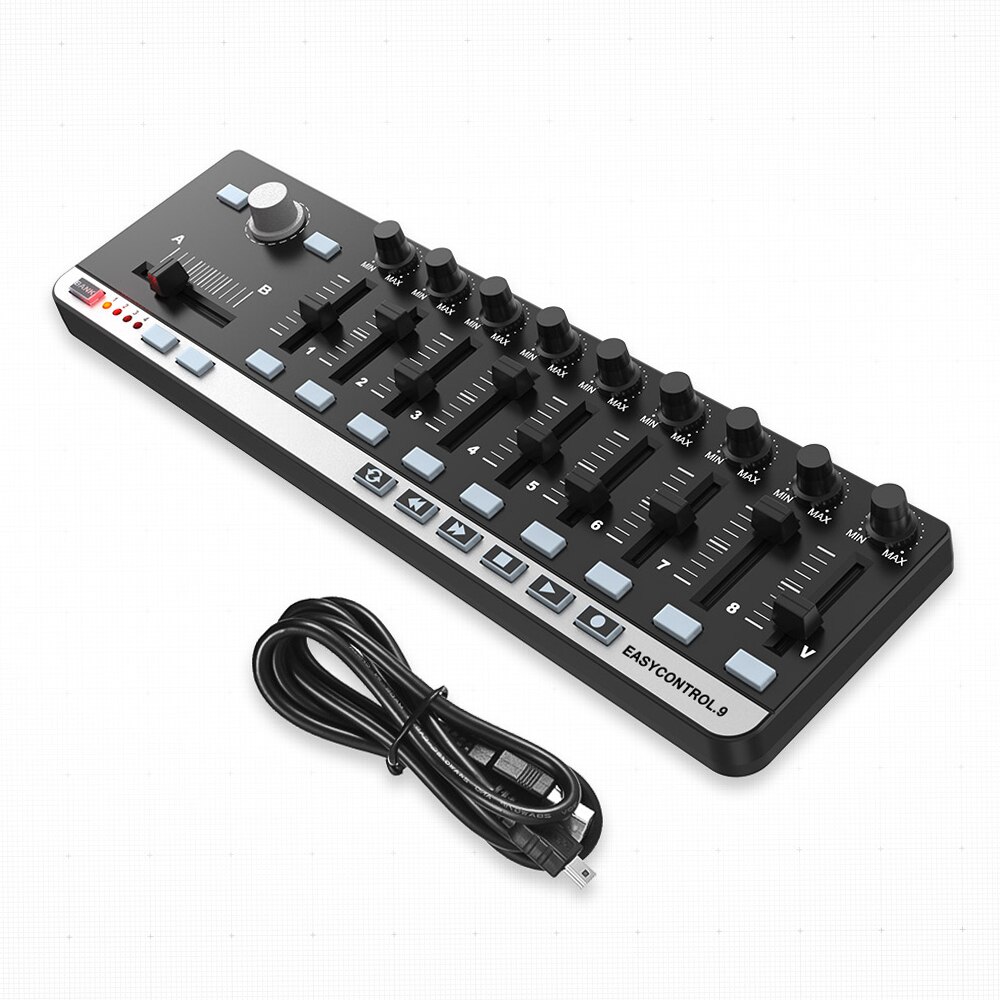 Worlde EasyControl.9 MIDI Keyboard Portable Mini USB 9 Slim-Line Control MIDI Controller Electronic Audio Equipment