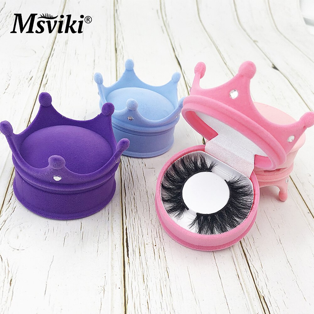 Mink Eyelashes Packaging Boxes Luxury 5D Mink Lashes Crown Case Beauty 3D False Eyelash Extension Box Vendors Makeup