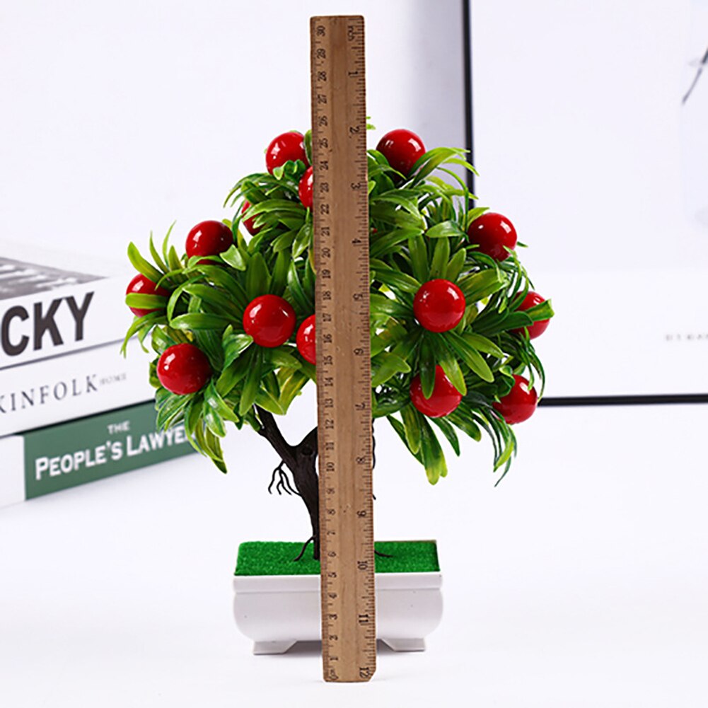 Nicht-Fading Künstliche Bonsai Mini Obst Baum Blumentopf Wohnzimmer Garten Schreibtisch Büro Dekor (Topf Enthalten)