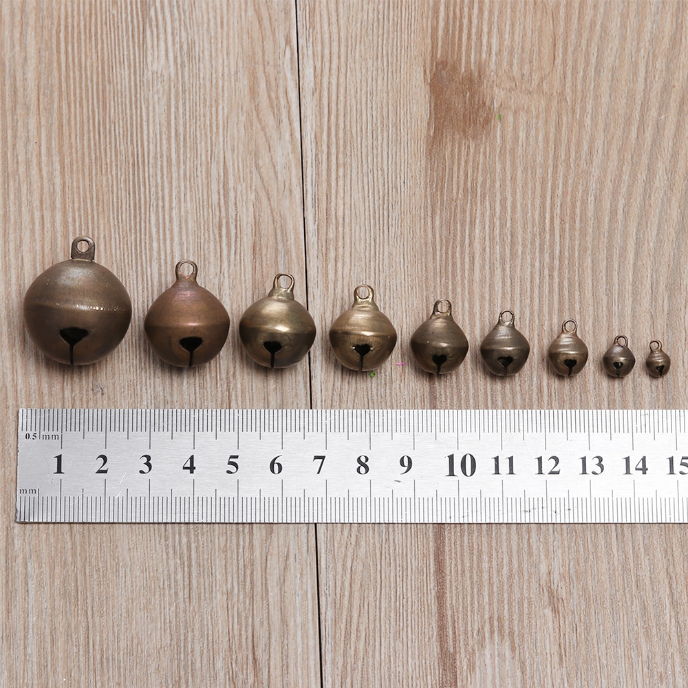 10 stk retro håndlaget bronseklokke liten kobber jingle bells halskjede armbånd lage verktøy campanula tilbehør hjemmeinnredning håndverk