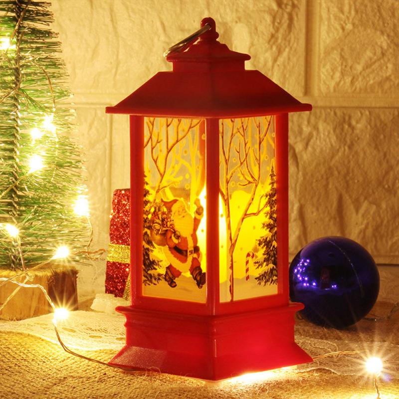 1PC Christmas Light Christmas Santa Claus Snowman Deer Castle Lamp Light Hanging Lantern Decoration Night Light Desktop Decor: 03