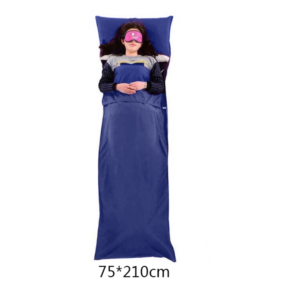 75/110cm x 210cm Ultralight Outdoor Slaapzak Camping Wandelen Zak Liner Draagbare Vouwen Reistassen: Blue 75x210cm