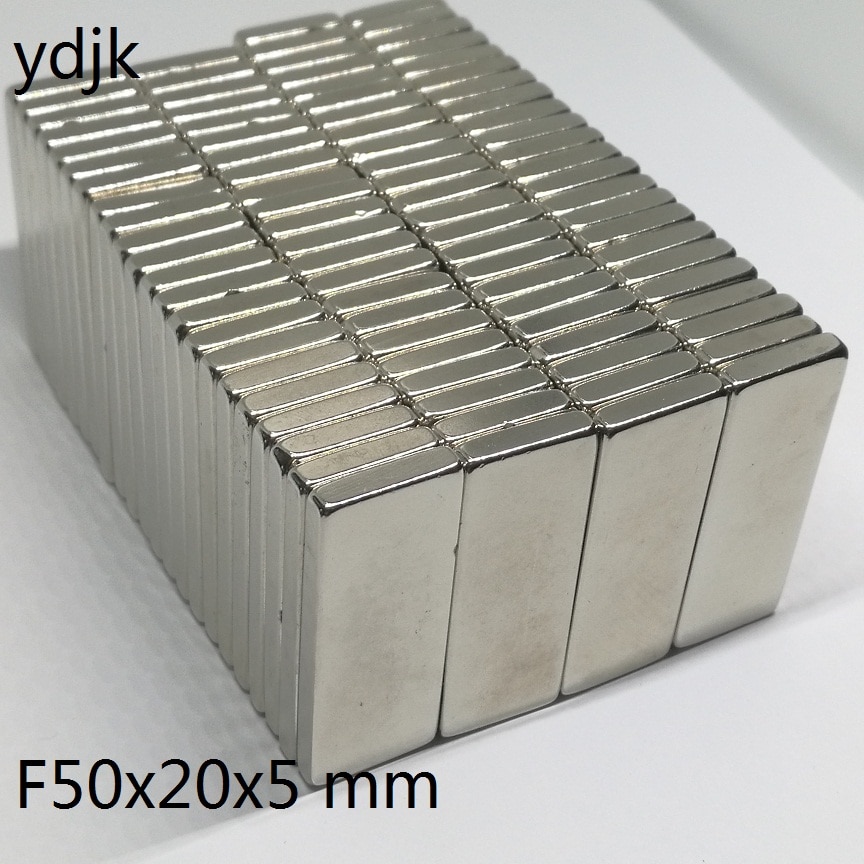 10 stks/partij N35 Rechthoekige magneet 50x20x5 mm Neodymium magneet 50*20*5mm NdFeB magneet 50mm x 20mm x 5mm