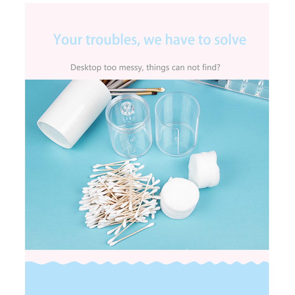 Acrylic Cosmetic Makeup Cotton Pad Organizer Multifunctional Round Qtip Container Makeup Desktop Tool Jewelry Case Storage Box