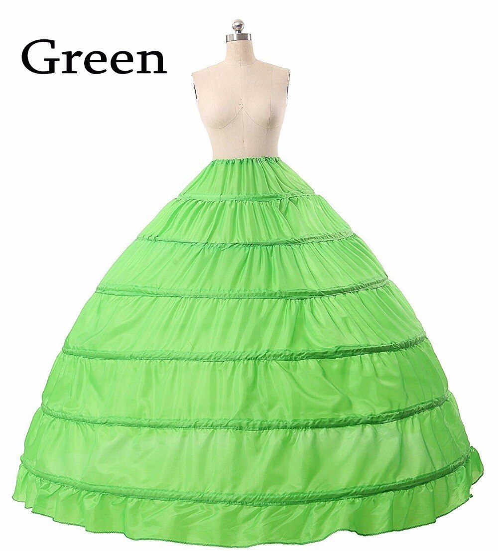 Jupon en Crinoline, accessoires de mariage, robe de bal, sous-jupe, 6 cerceaux, en Stock: green
