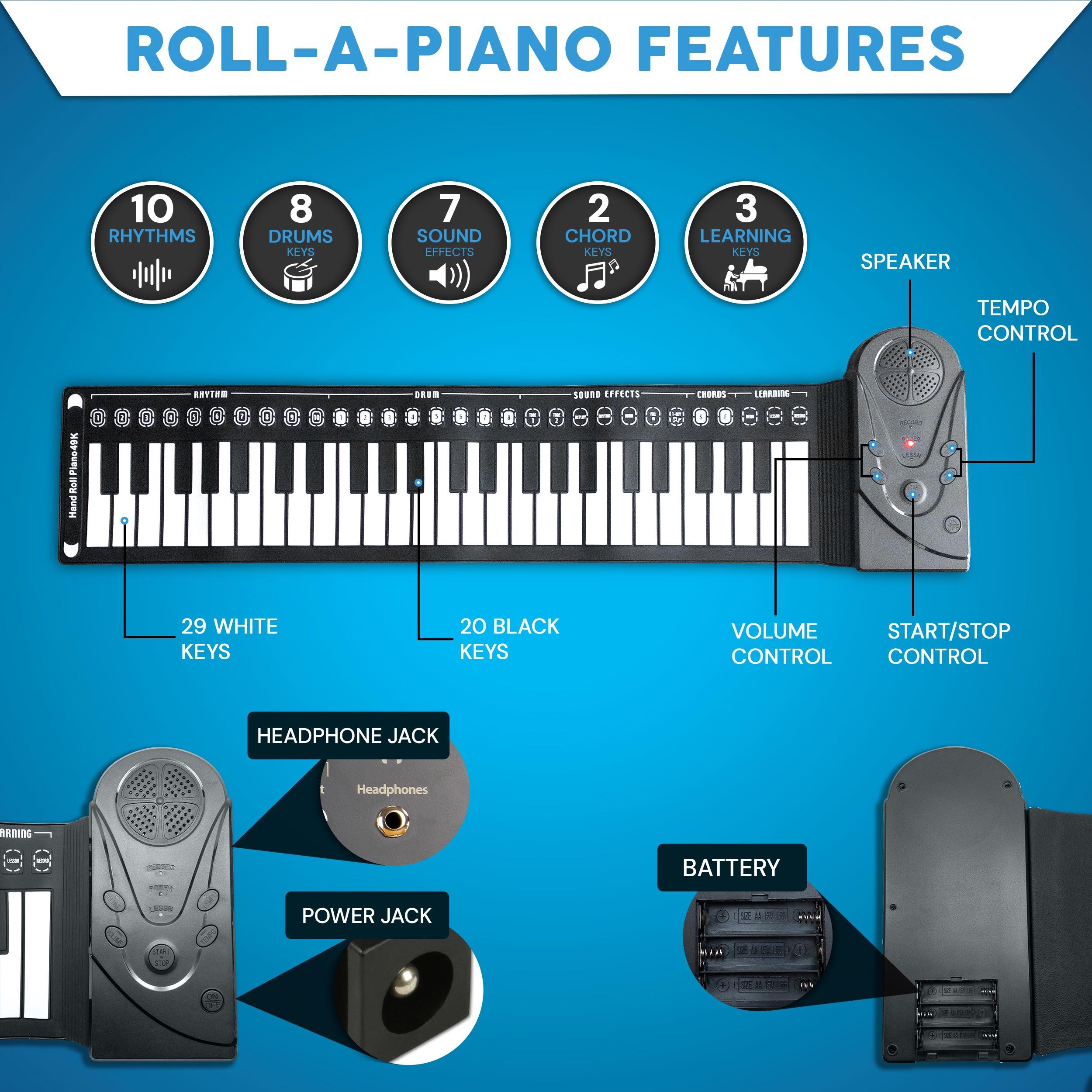 Usb Hand Roll Up Piano Draagbare Vouwen Elektronische Orgel Toetsenbord Instrumenten 49 Sleutel Voor Muziek Liefhebbers Spelen Accessoires